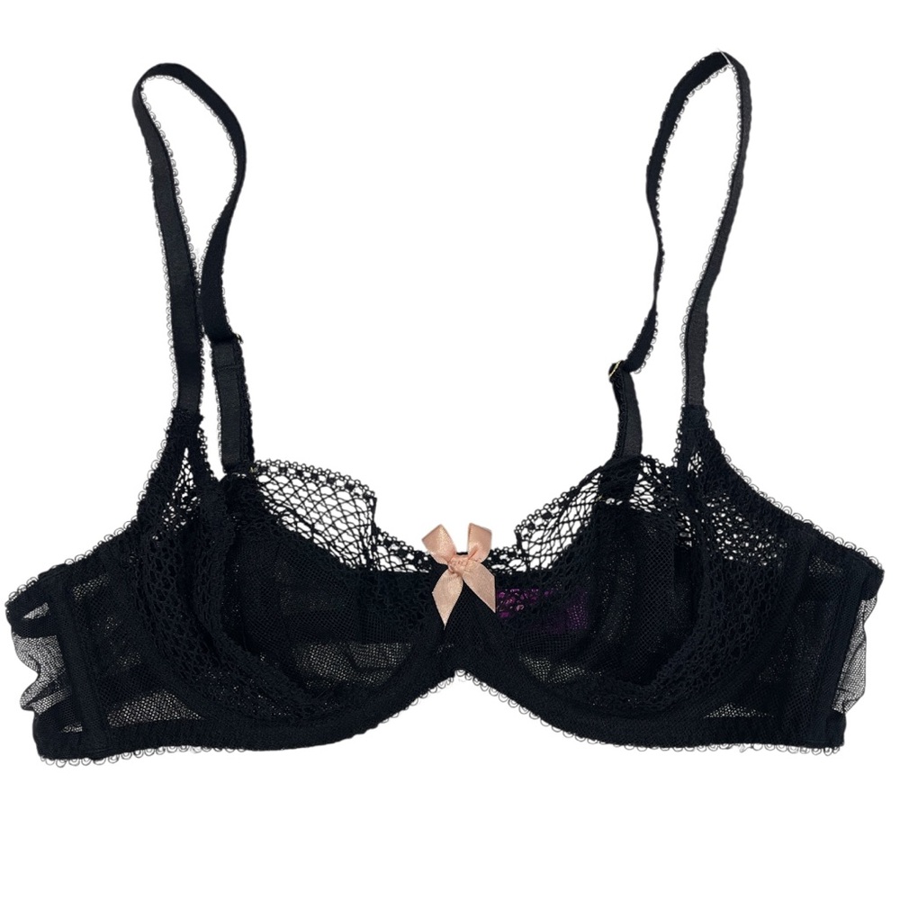 Agent Provocateur L’Agent Carla Non Padded Sheer Lace Balconette Bra Black 36A - Picture 7 of 9
